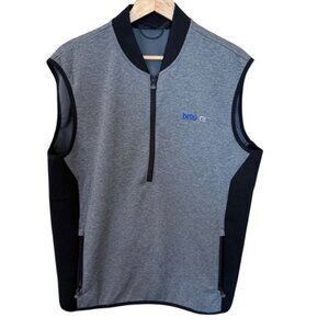 Greyson Vest Sequoia Lux Light Sleeveless 1/2 Zip Golf Grey Black Size Large